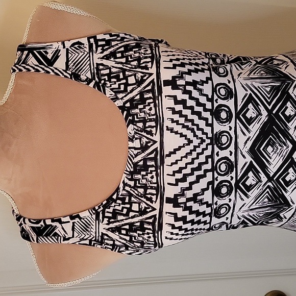 Blue Star Black and White Racerback High Low Dress Size Jr M  EUC.  NWOT - Picture 2 of 6